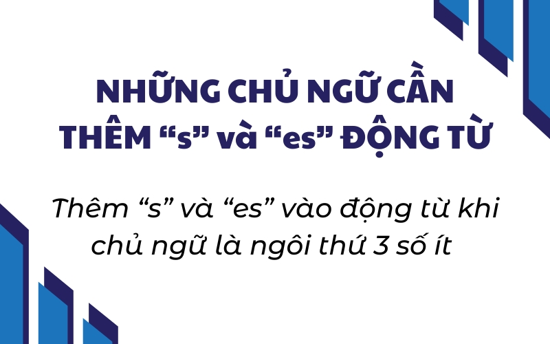 chủ ngữ cần thêm s và es cho động từ